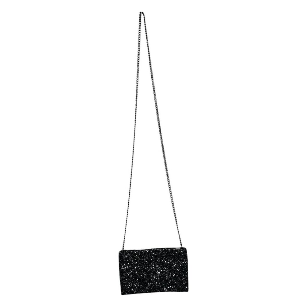 J. Crew Factory Black Glitter Crossbody Bag